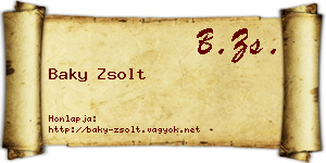 Baky Zsolt névjegykártya